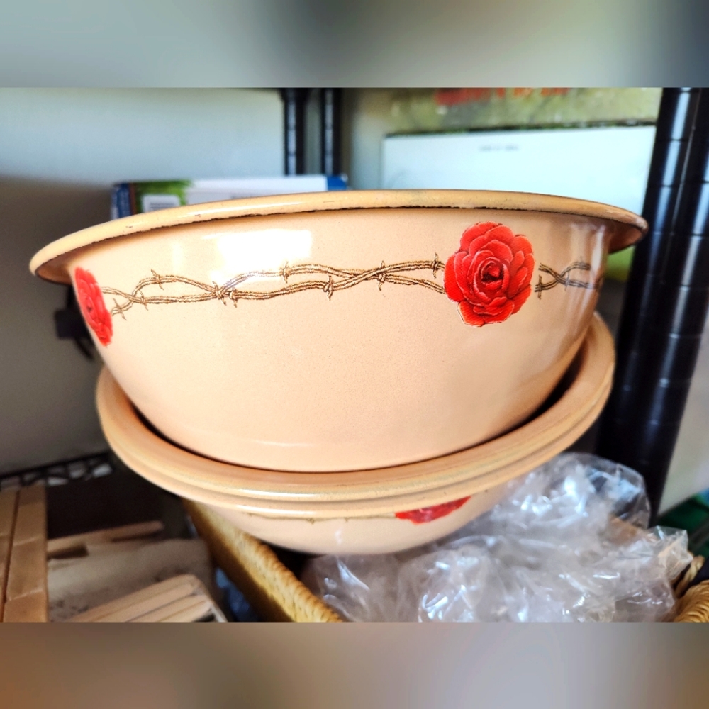 Marble Canyon Desert Rose Metalware Serving Bowl EACH